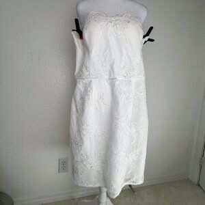 David's Bridal Studio Ivory Wedding Dress & Maria Elena Head or Belt Accessory